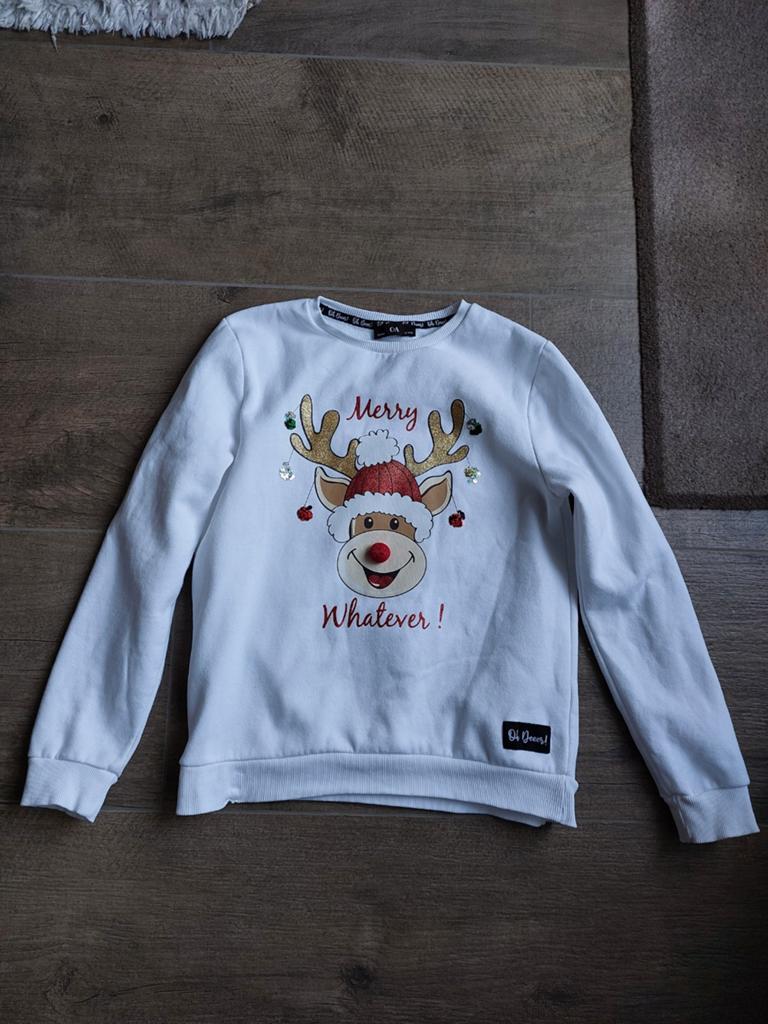 C&A Kersttrui met Rendier - Maat 158-164, Kinderen en Baby's, Kinderkleding | Maat 158, Gebruikt, Jongen of Meisje, Trui of Vest