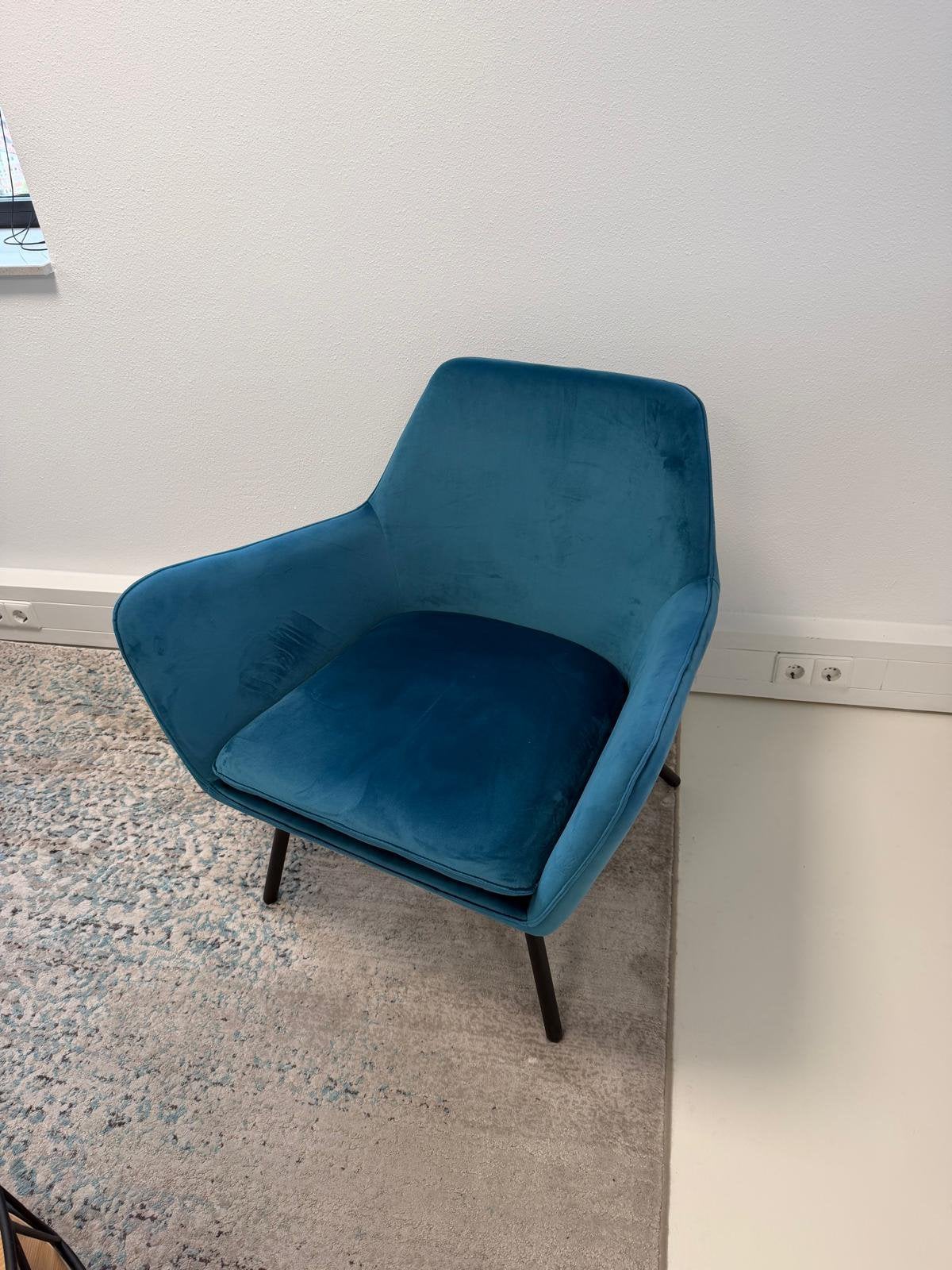 Fauteuil Schaffenburg petrol per 2 (8 totaal), Huis en Inrichting, Ophalen, Gebruikt, 75 tot 100 cm, Stof