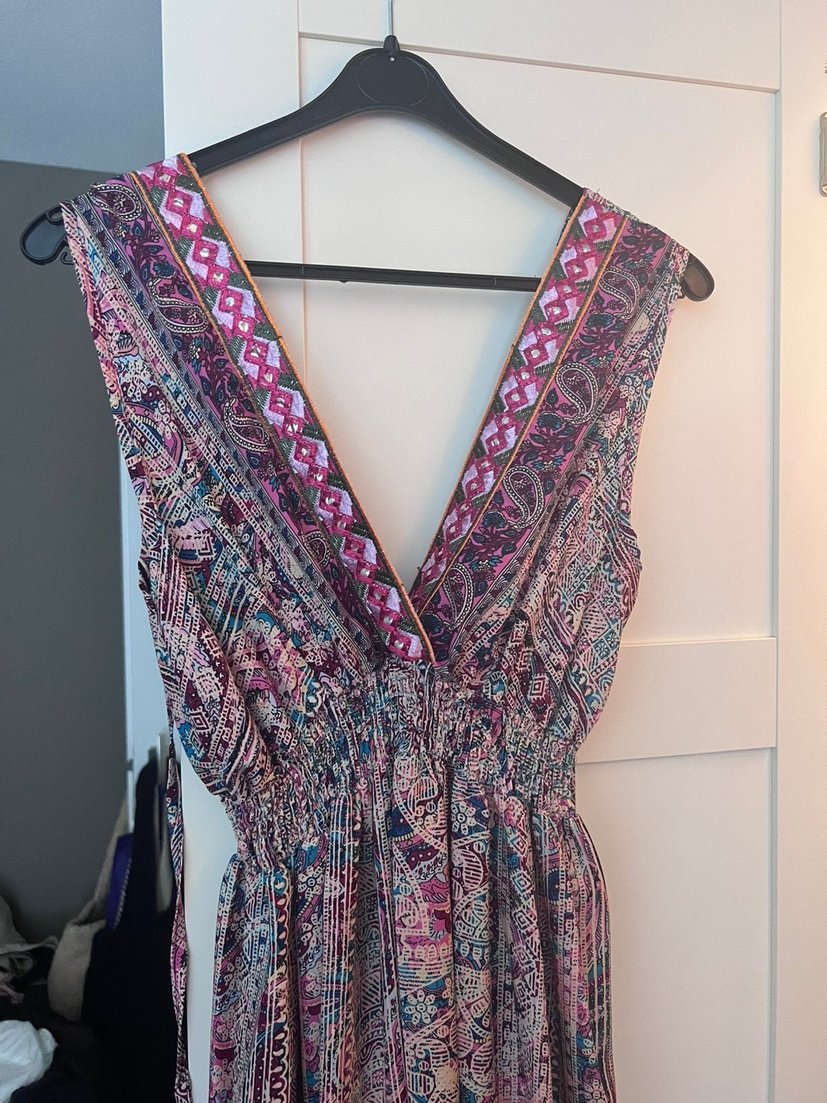 Spaanse maxi jurk lange zomer jurk maat M/L, Kleding | Dames, Jumpsuits, Ophalen of Verzenden, Zo goed als nieuw, Maat 38/40 (M)