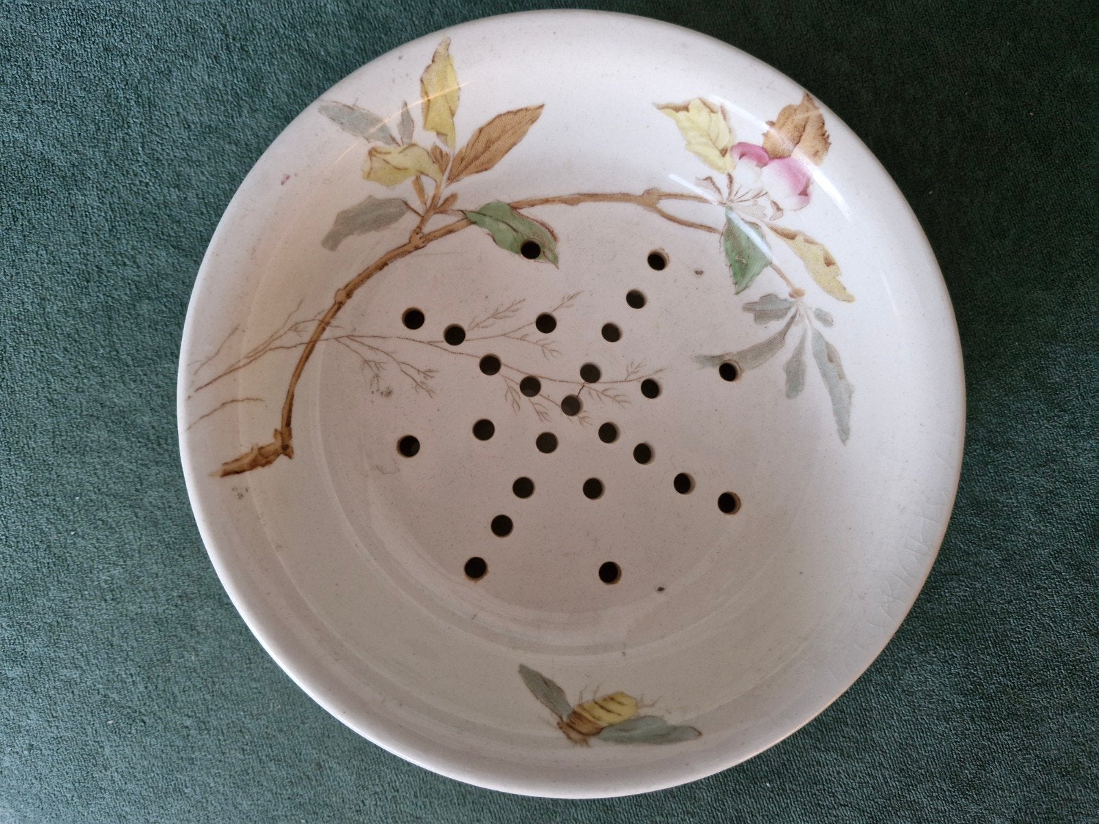 Antieke fruittest met botanische decoratie, Antiek en Kunst, Ophalen of Verzenden