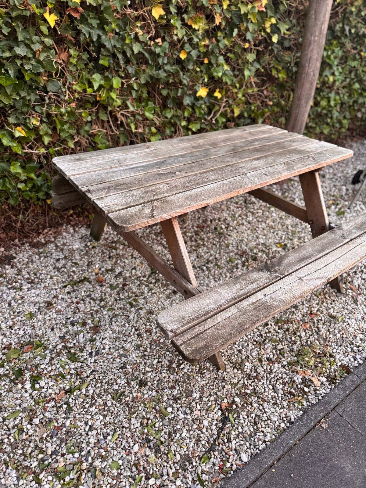 Houten picknicktafel - Tegen elk aannemelijk bod, Tuin en Terras, Picknicktafels, Gebruikt, Rechthoekig, Hout, Ophalen