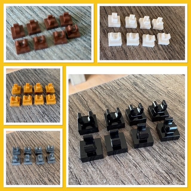 lego 8x 1x1 plaatjes, klemmetjes in 5 kleuren 0.70/setje, Ophalen of Verzenden, Nieuw, Accessoire, Lego