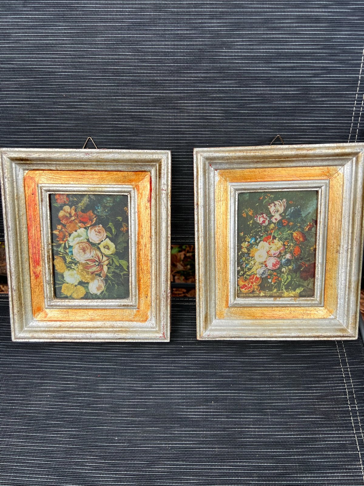 Set van 2 ingelijste bloemstillevens, Made in Italy, Huis en Inrichting, Minder dan 50 cm, Gebruikt, Ophalen of Verzenden, Schilderij