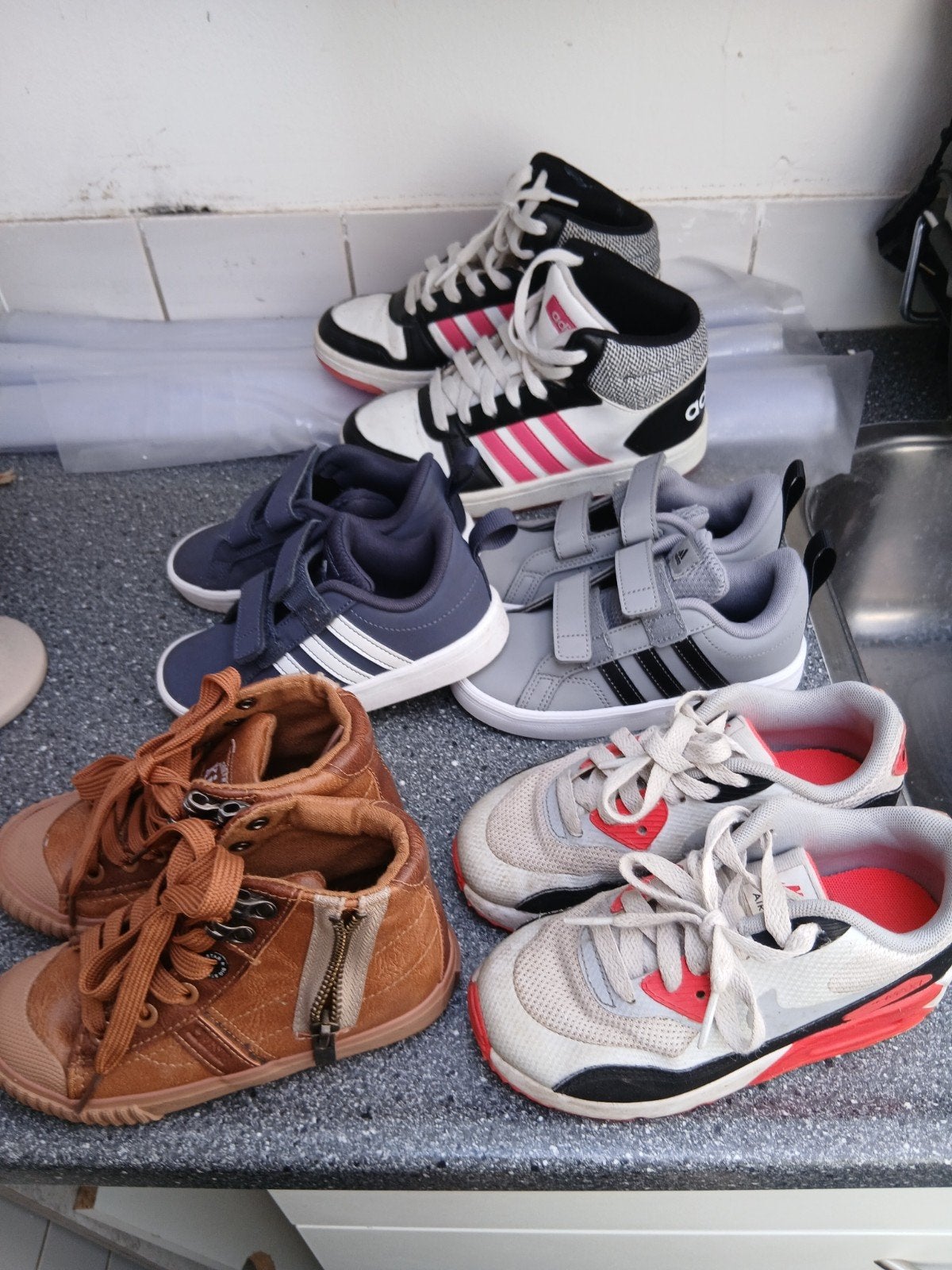 Diverse kinderschoenen - Adidas, Nike, Laarzen, Ophalen, Gebruikt, Jongen of Meisje, Schoenen