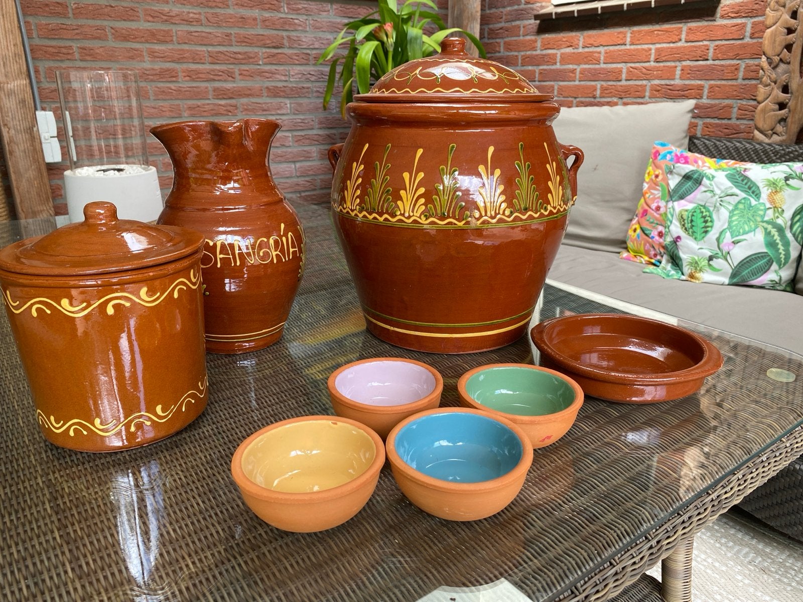 Sangria pot en kan inclusief schaaltjes, Gebruikt, Overige typen, Ophalen of Verzenden, Overige stijlen