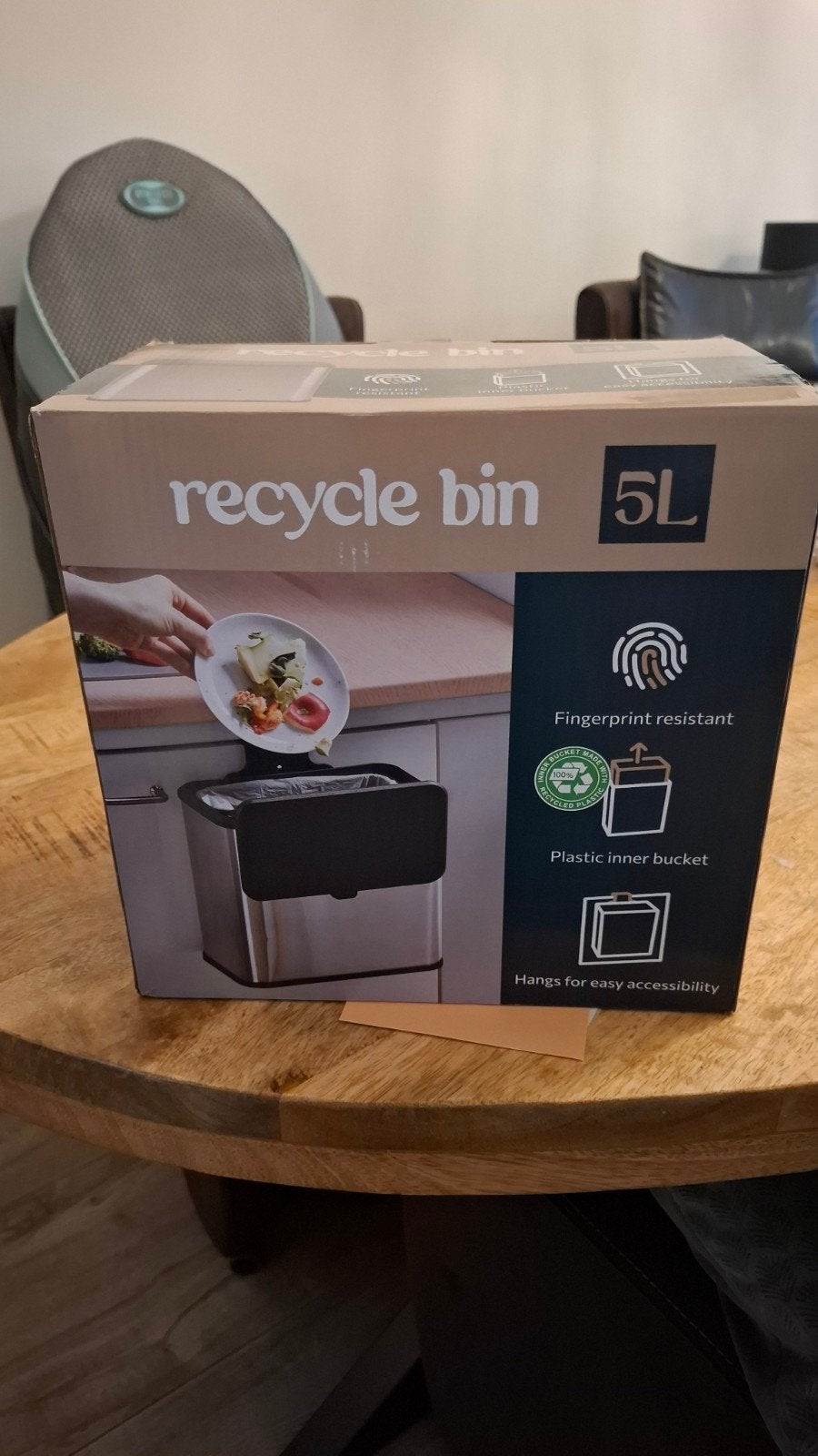 Nieuwe 5L recycle bin, vingerprintbestendig, Nieuw, Ophalen of Verzenden, Minder dan 10 liter, Metaal