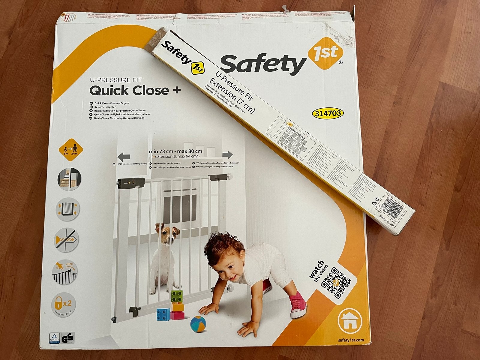 Safety 1st Quick Close+ Traphekje met verlengstuk, Ophalen, 100 tot 115 cm, Zo goed als nieuw, Klemhekje
