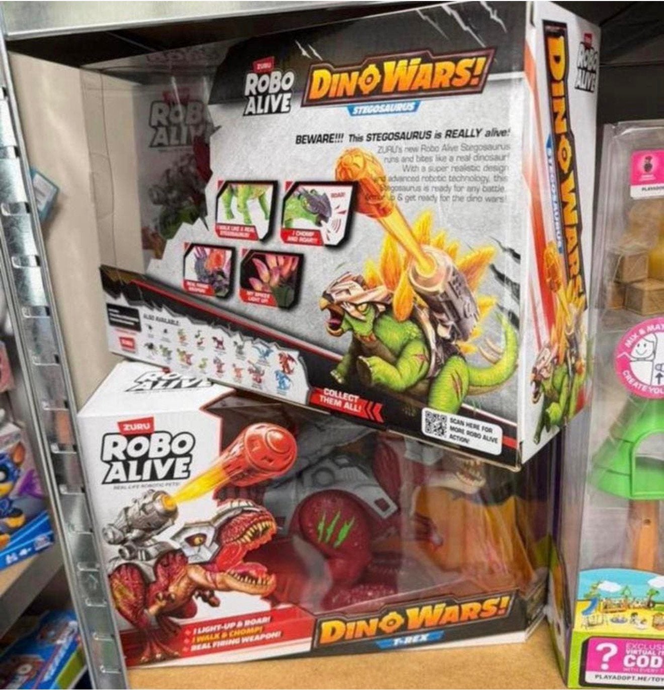 Robo Alive Dino Wars Speelgoed robot T-Rex Stegosaurus NIEUW, Nieuw, Ophalen of Verzenden, H, H