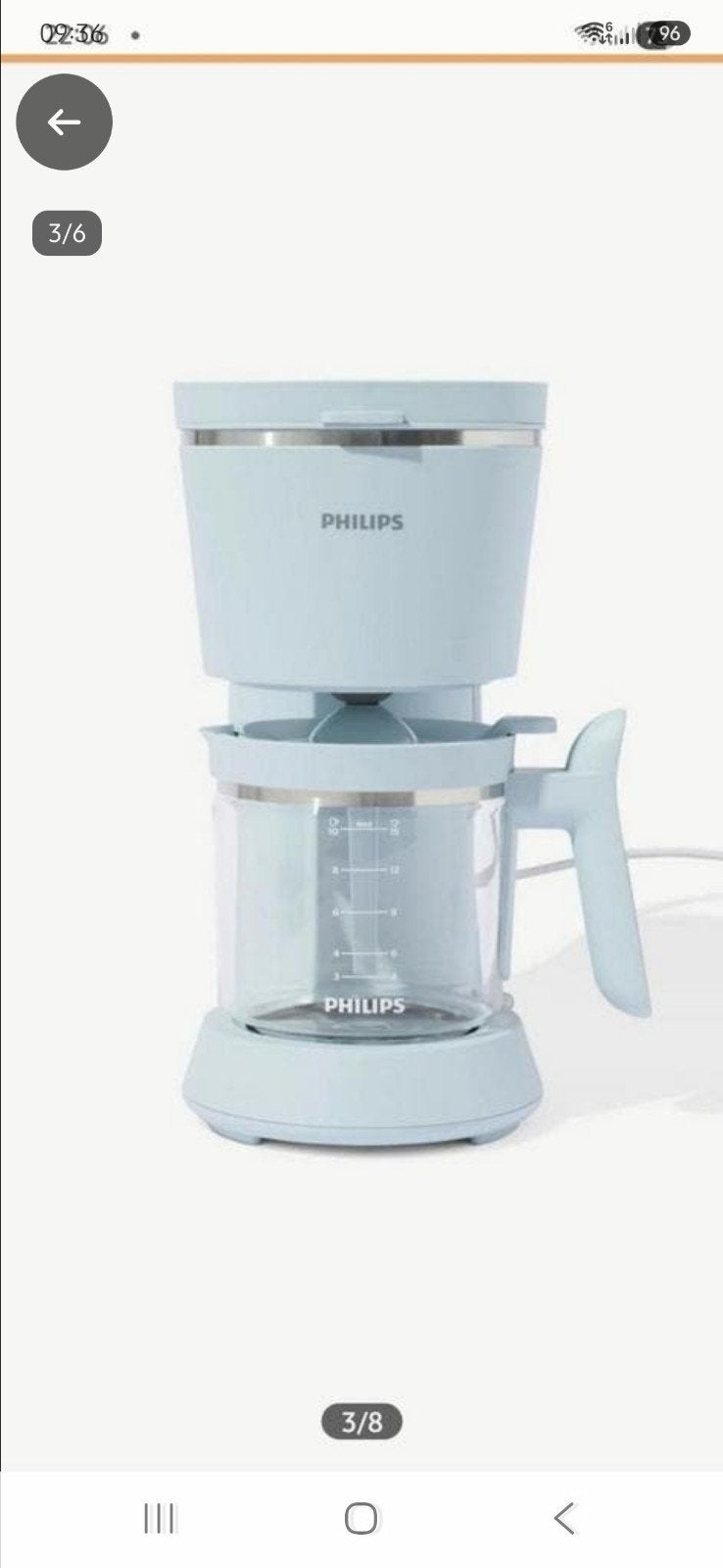 NIEUW ! Philips Drip Koffiezetapparaat 3000 Serie - Lichtbla, Afneembaar waterreservoir, Gemalen koffie, Ophalen of Verzenden