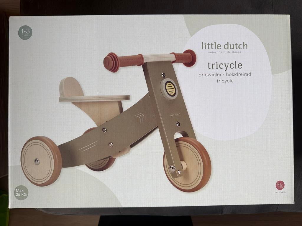 Little Dutch driewieler olijfgroen 1-3 jaar - Nieuw in doos, Ophalen of Verzenden, Nieuw, Loopfiets