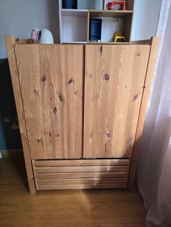 Ivar kast van ikea grenenhout met planken en lade, Ophalen, Gebruikt, 100 tot 150 cm, 25 tot 50 cm