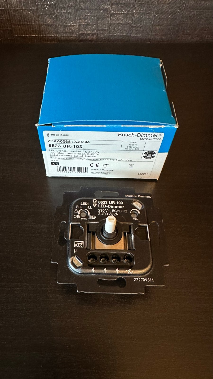 Busch-Jaeger LED-Draaidimmer 6523 UR-103, 2-400W, Ophalen, Nieuw, Busch-Jaeger, Dimmer