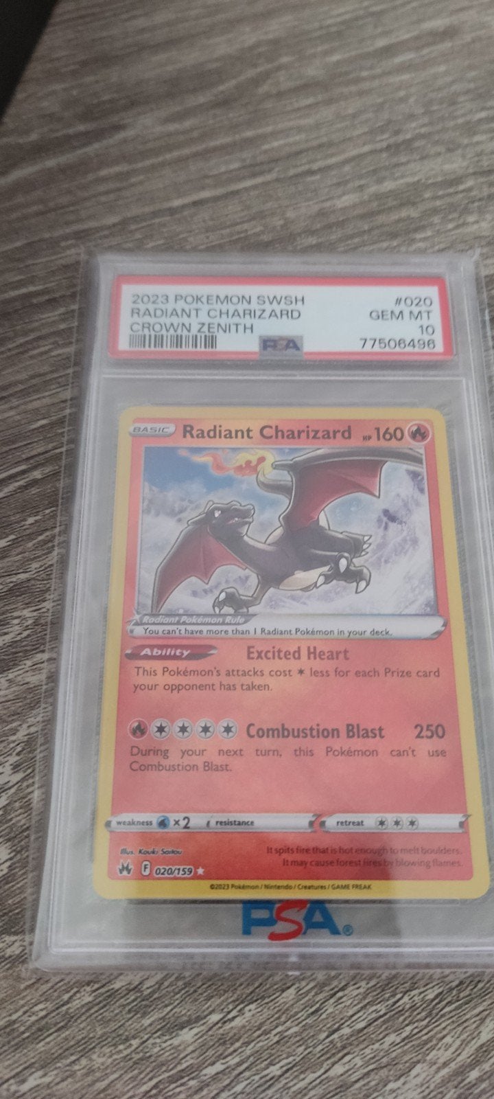 PSA 10 Radiant Charizard 2023 Pokémon SWSH Crown Zenith, Ophalen of Verzenden, Nieuw, Losse kaart