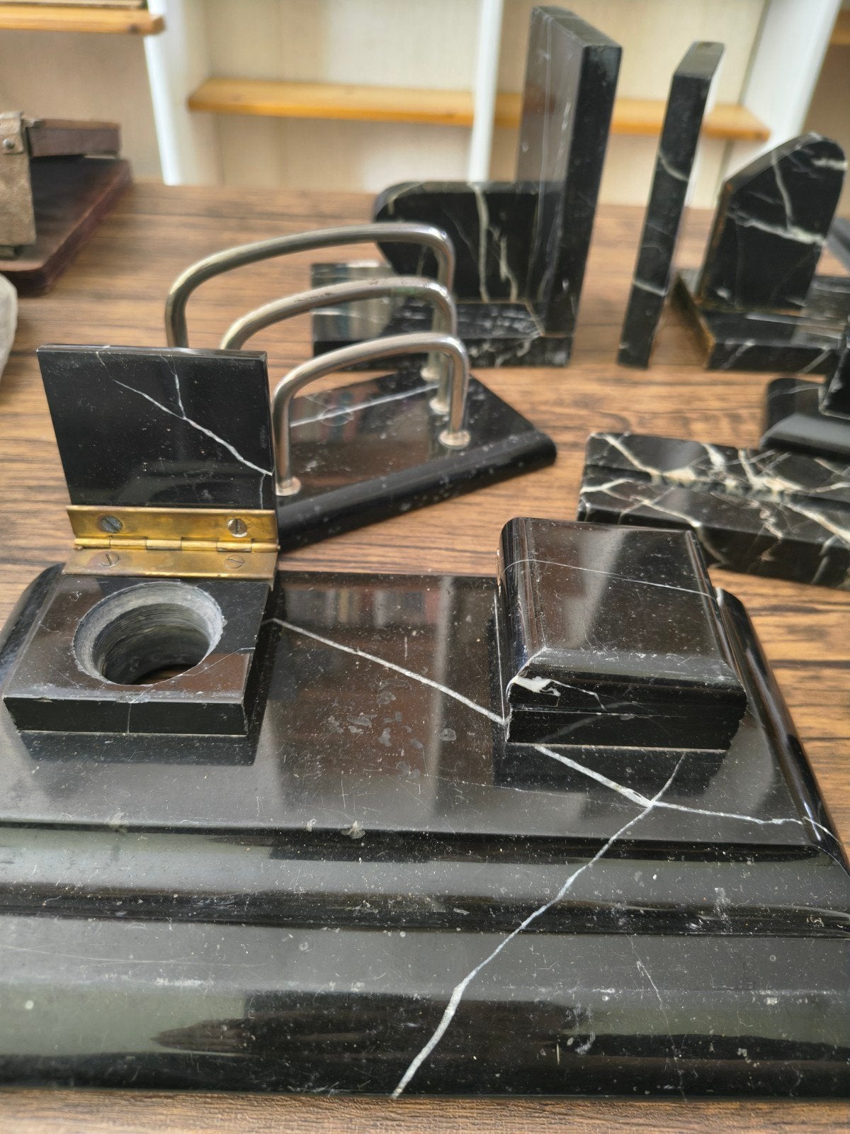 Art Deco Marmeren Bureauset, Antiek en Kunst, Ophalen