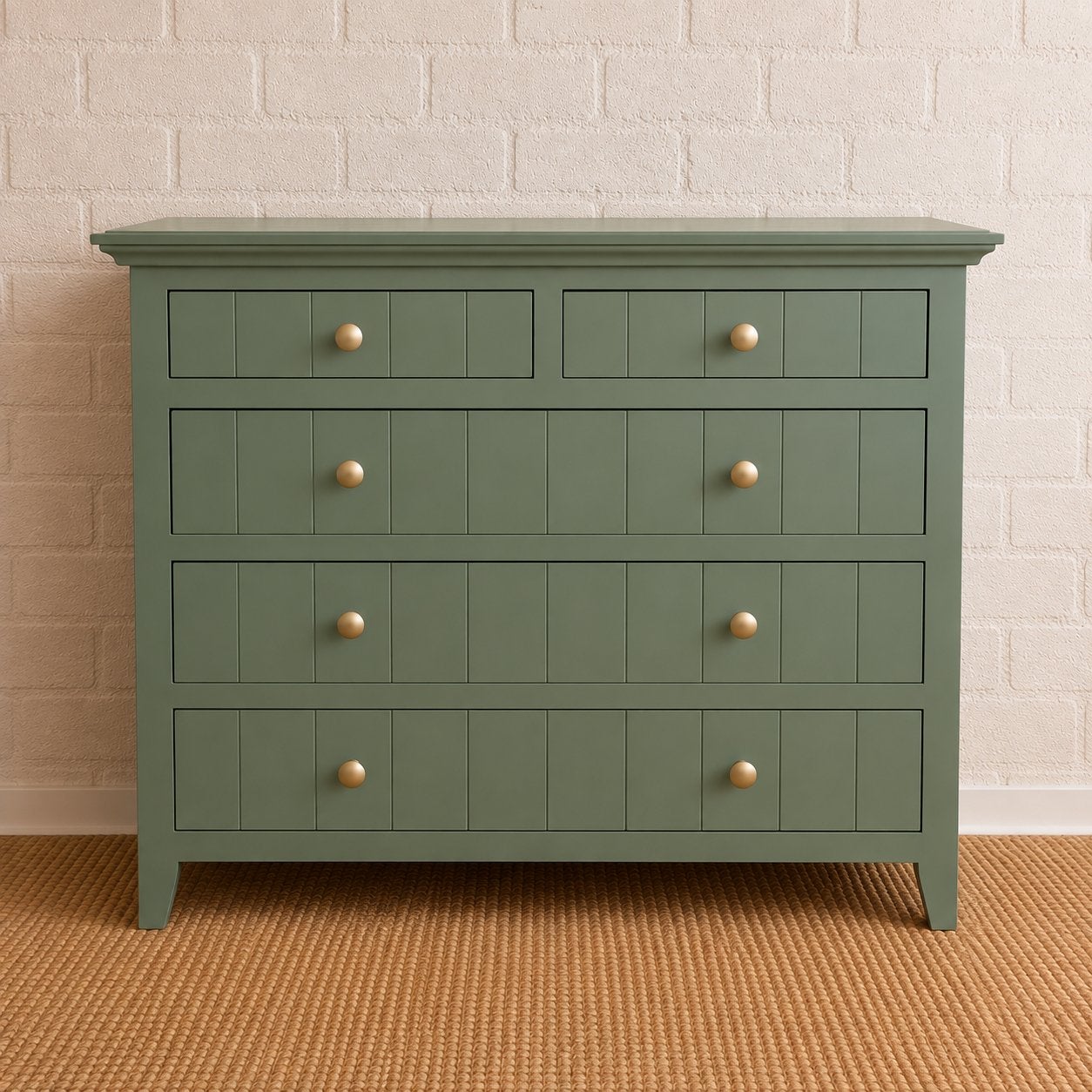 Prachtige groene commode kast groen met goud knoppen, Ophalen, 50 tot 70 cm, 100 cm of meer, Zo goed als nieuw