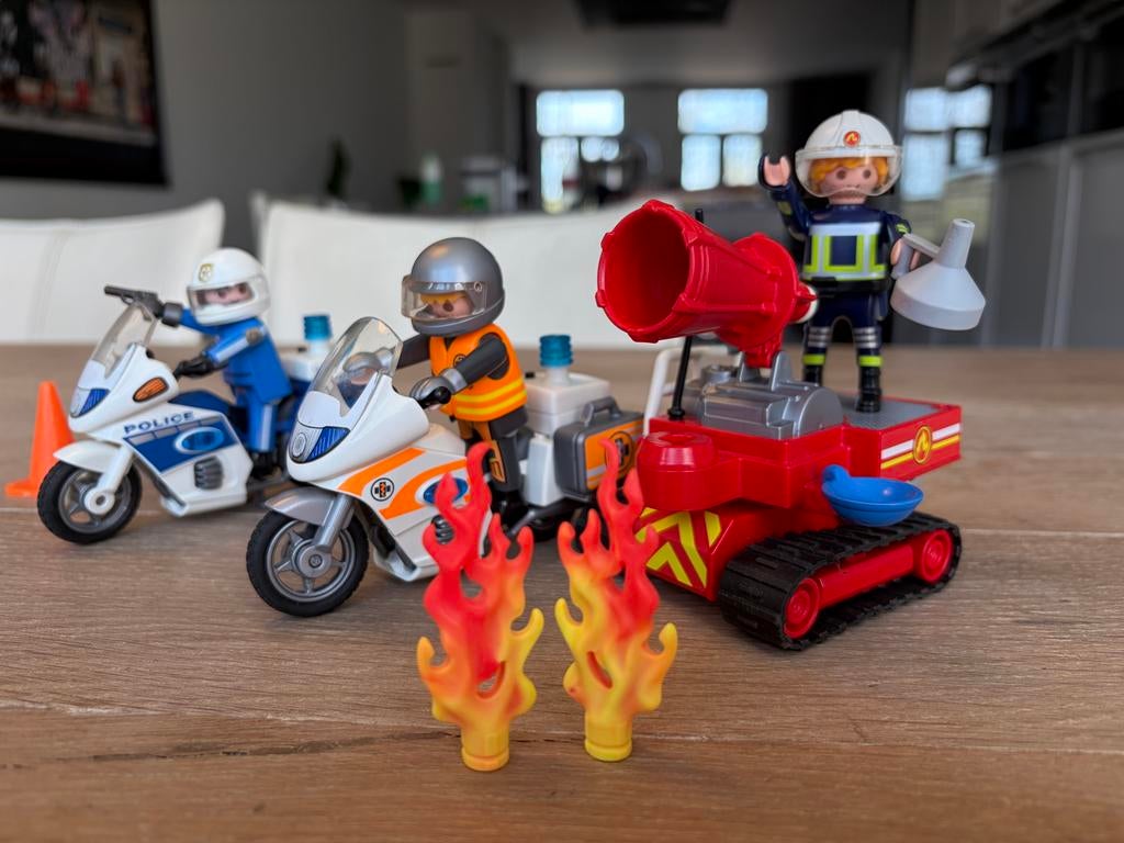 Playmobil politie, ambulance en brandweer, Kinderen en Baby's, Speelgoed | Playmobil, Ophalen, Zo goed als nieuw