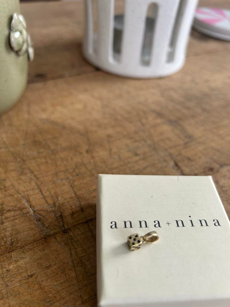 Anna + Nina bedel dobbelsteentje goldplated, Overige merken, Overige materialen, Verzenden, Zo goed als nieuw