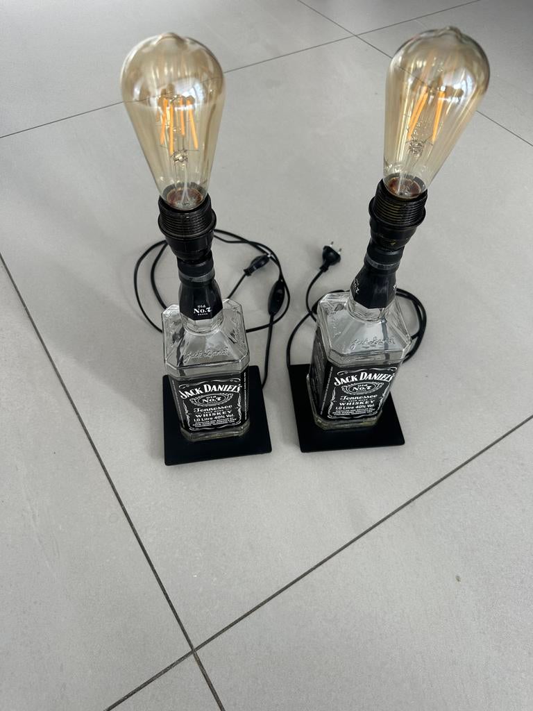 2 Jack Daniel's flessenlampen - Unieke sfeerverlichting, Huis en Inrichting, Ophalen, Gebruikt
