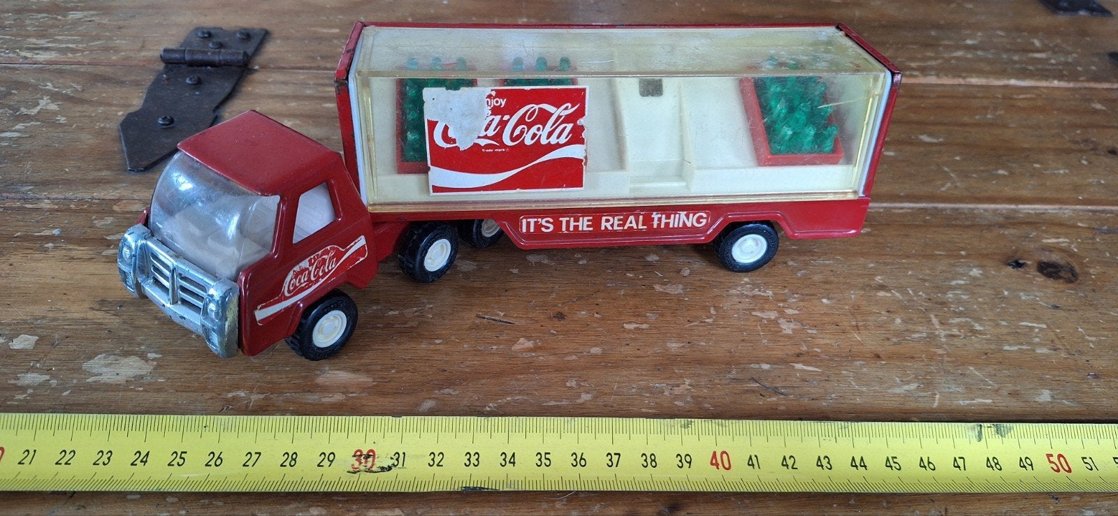 Vintage Buddy L Japan Coca-Cola Mack-vrachtwagen & oplegger, Hobby en Vrije tijd, Modelauto's | 1:43, Ophalen of Verzenden, Gebruikt