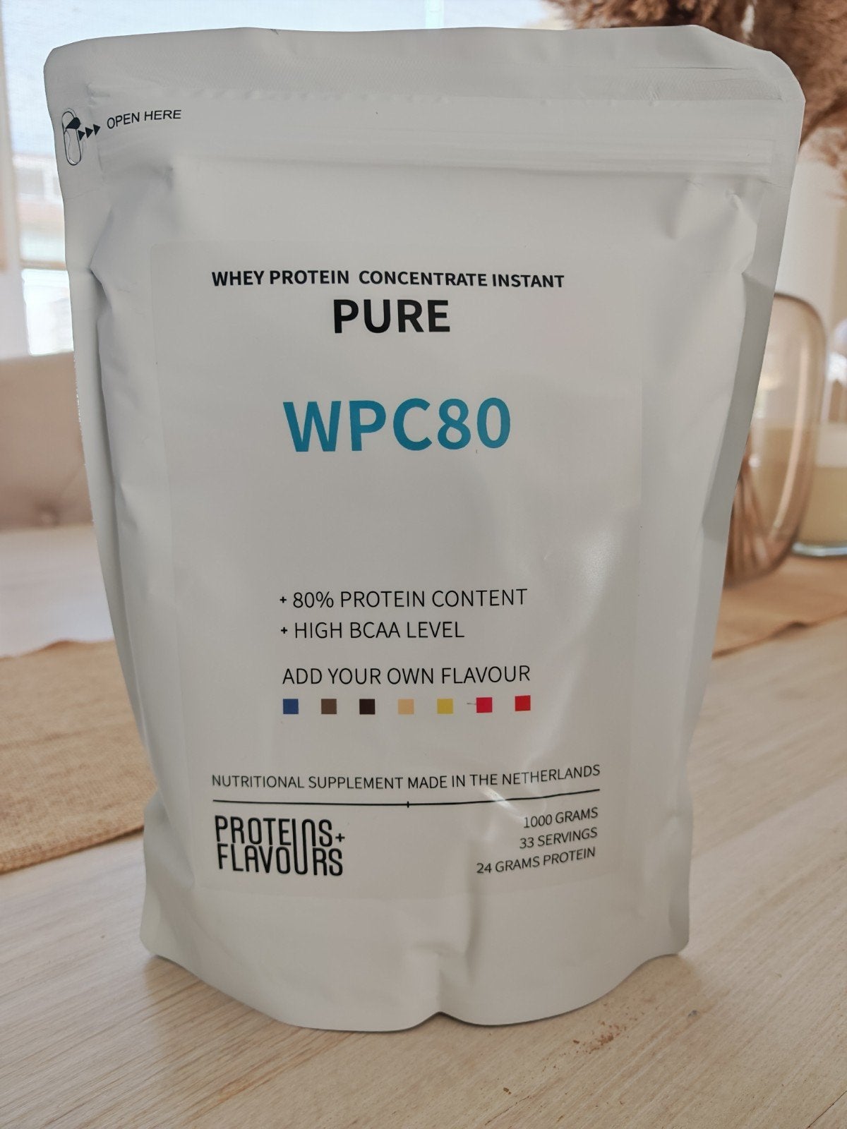 Whey Proteïne WPC80 - 1000g - Smaak neutraal, Sport en Fitness, Gezondheidsproducten en Wellness, Ophalen of Verzenden, Nieuw
