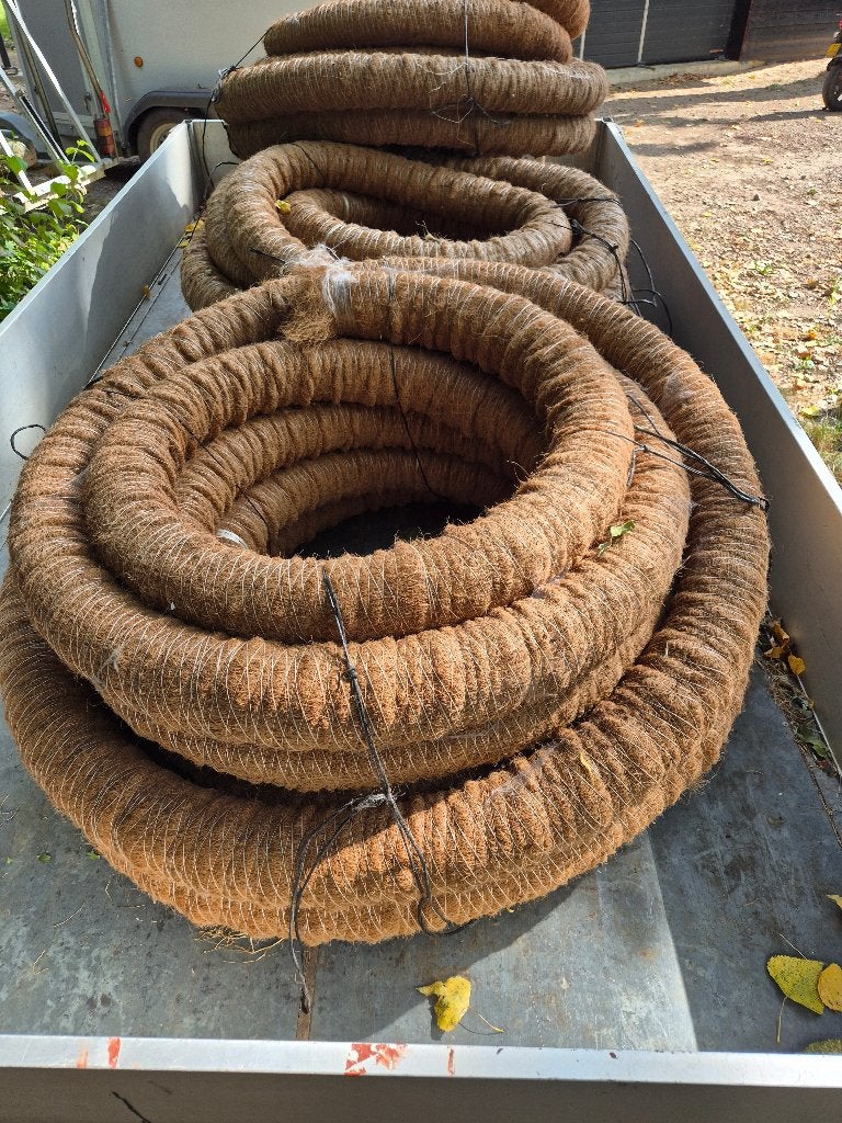 3x Drainagebuis kokos - 100 mm - 25 meter per rol, Pvc, 6 meter of meer, Overige typen, Nieuw