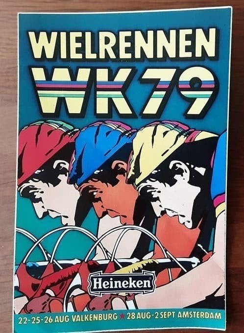 Heineken Wielrennen WK79 sticker Valkenburg Amsterdam, Verzamelen, Ophalen of Verzenden, Nieuw
