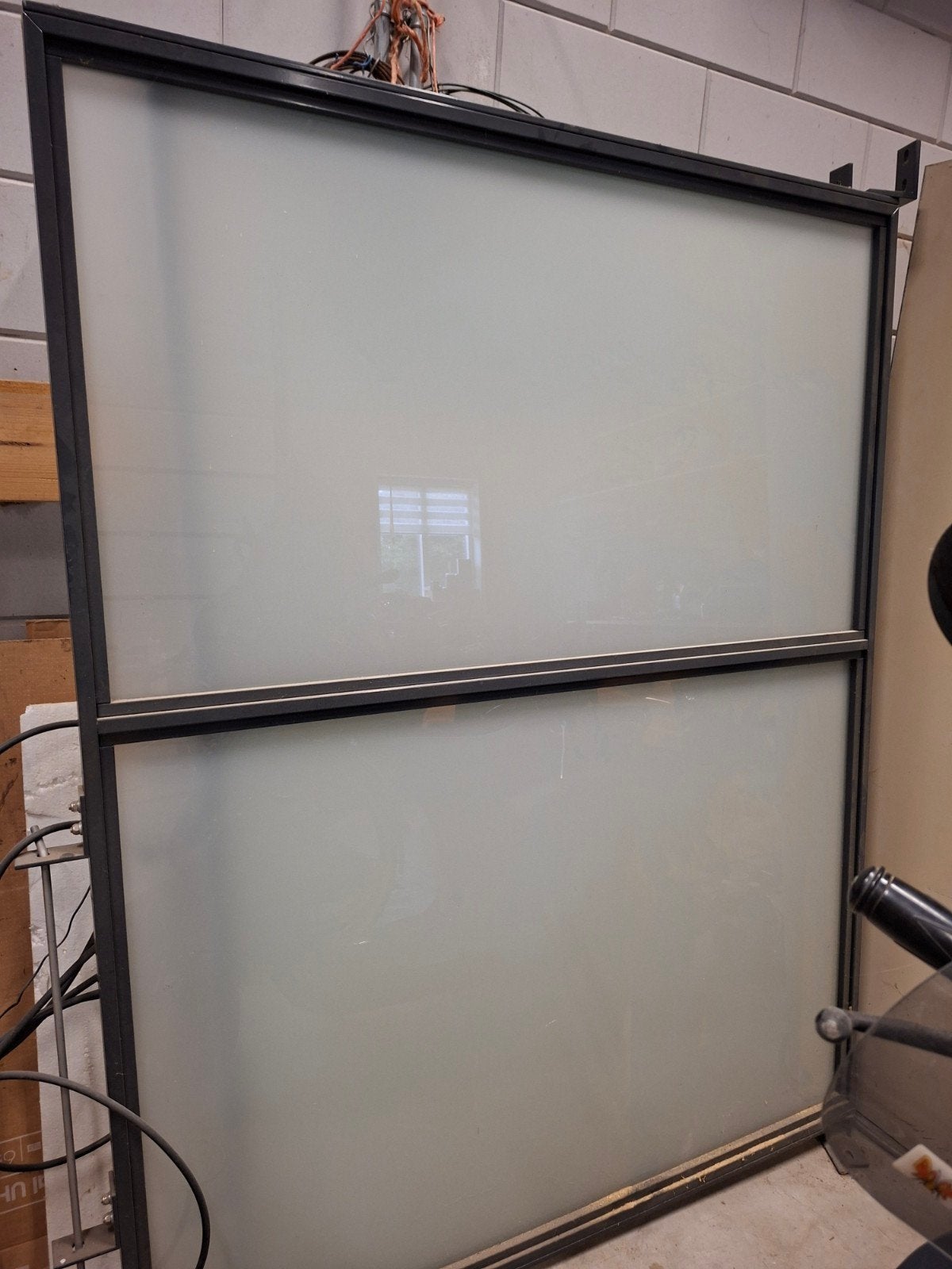 2x Glazen gevelramen/ruiten 140x185 cm - melkglas, Ophalen, Gevelraam of Ruit, Nieuw, 160 cm of meer
