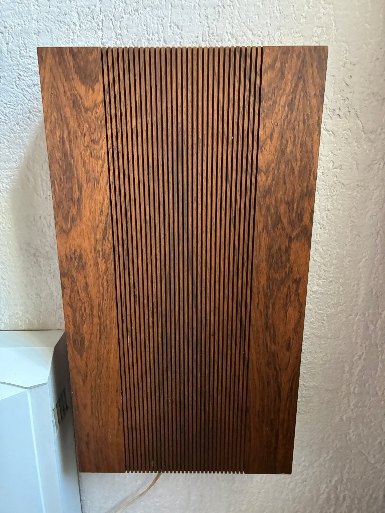 Set vintage houten boxen wandluidspreker luidsprekers 1969, Gebruikt, Overige typen, Minder dan 60 watt, Ophalen