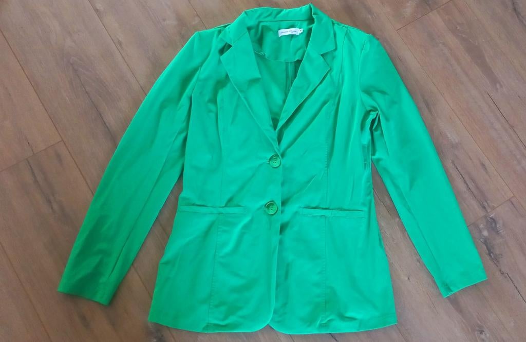 Nicolette Kluijver travelstof blazer maat M, Maat 38/40 (M), Zo goed als nieuw, Jasje, Groen