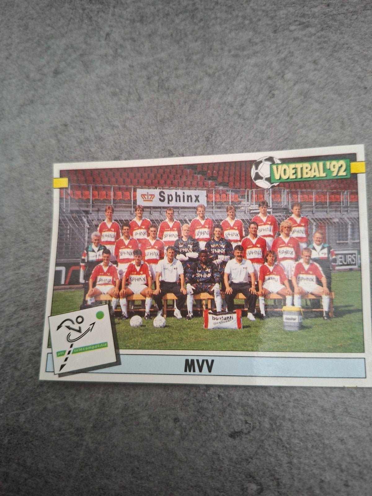 Panini sticker Voetbal 92. Teamfoto MVV Maastricht, Ophalen of Verzenden, Zo goed als nieuw, Sticker
