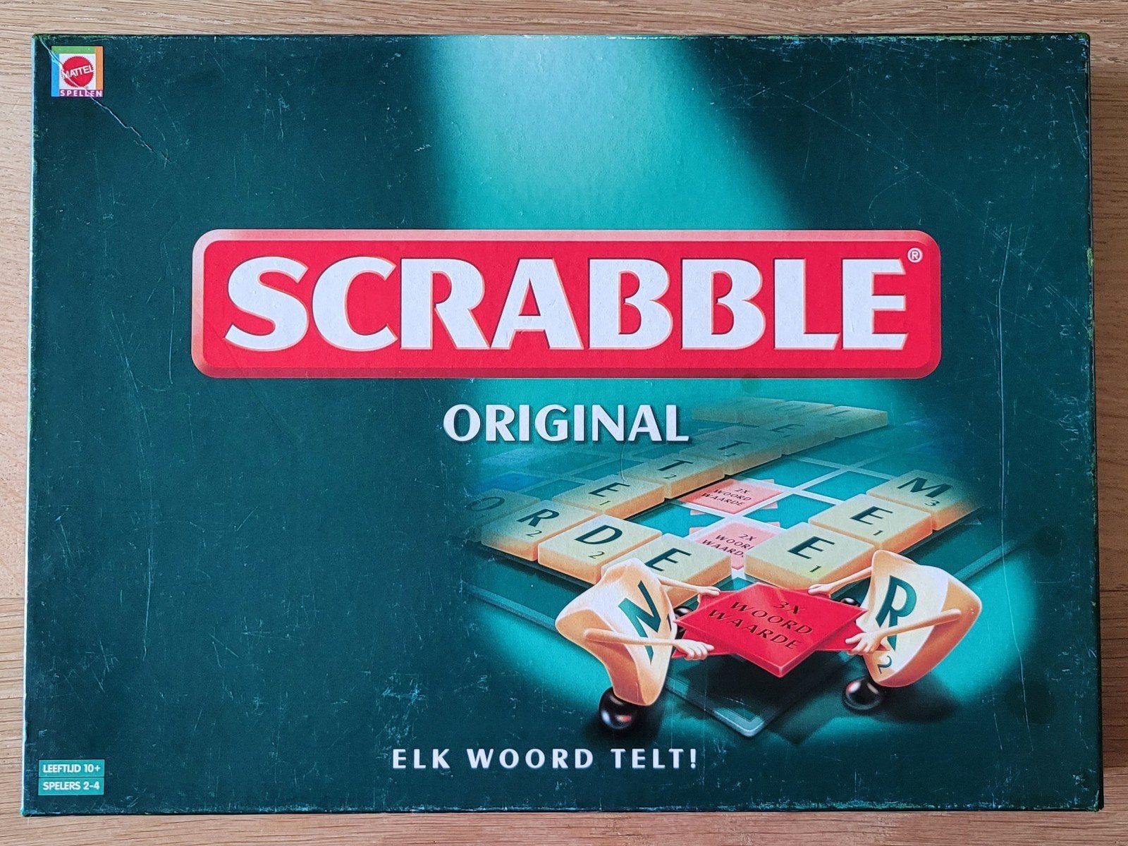 SCRABBLE ORIGINAL, Mattel, bordspel 2-4 spelers 10+ COMPLEET, Ophalen of Verzenden, Gebruikt