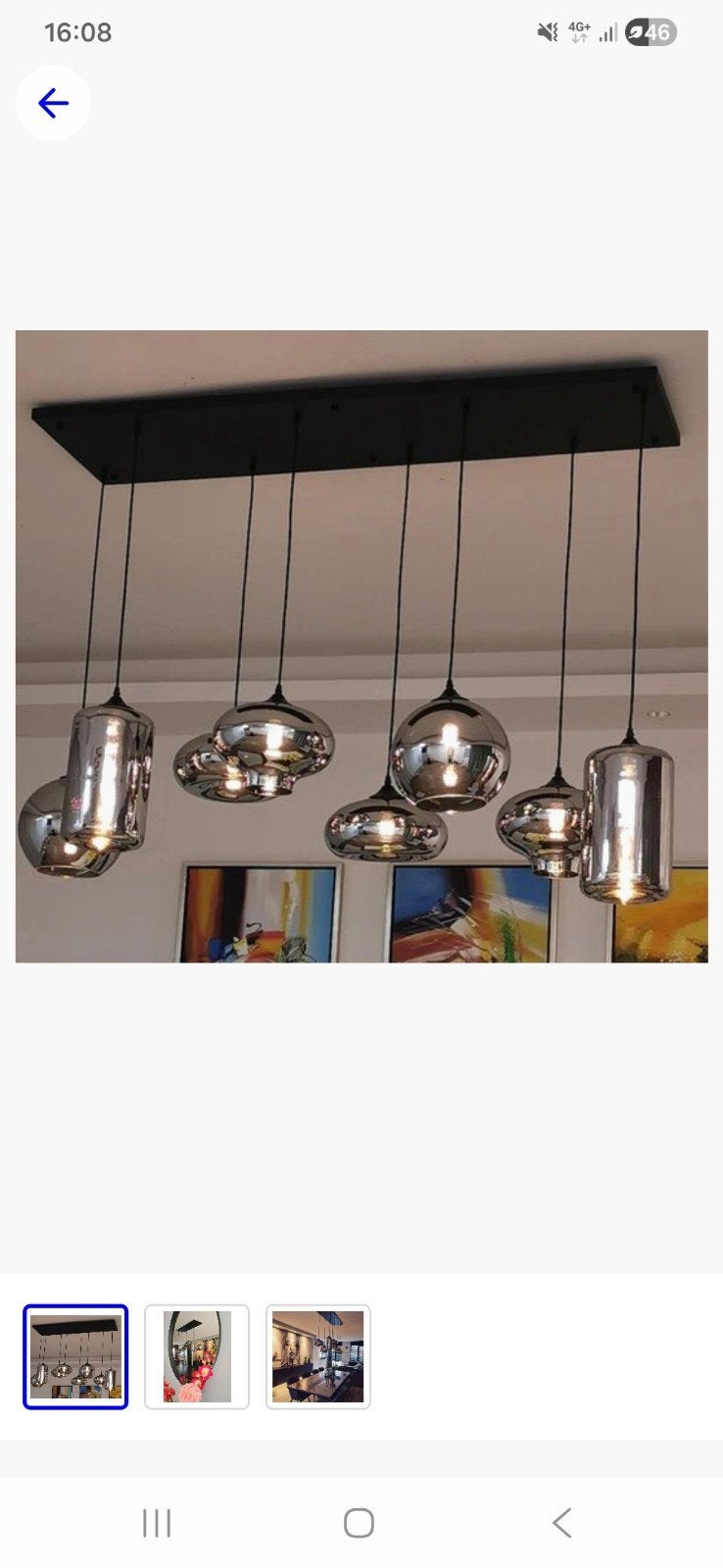 eetkamer lamp te koop met 6 smokey glazen bollen, Eén persoon, 3 overnachtingen of meer