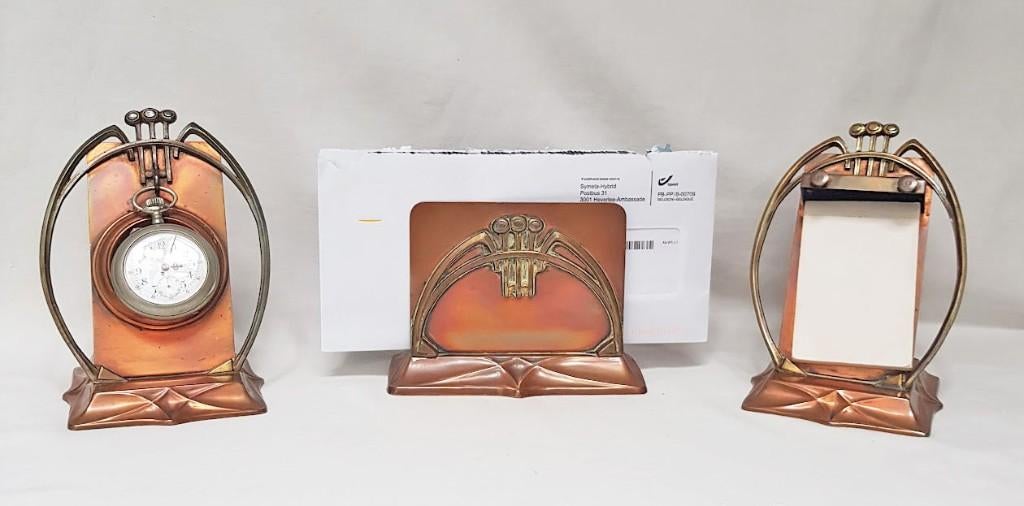 Driedelig Jugendstil Bureelgarnituur - WMF., Ophalen of Verzenden