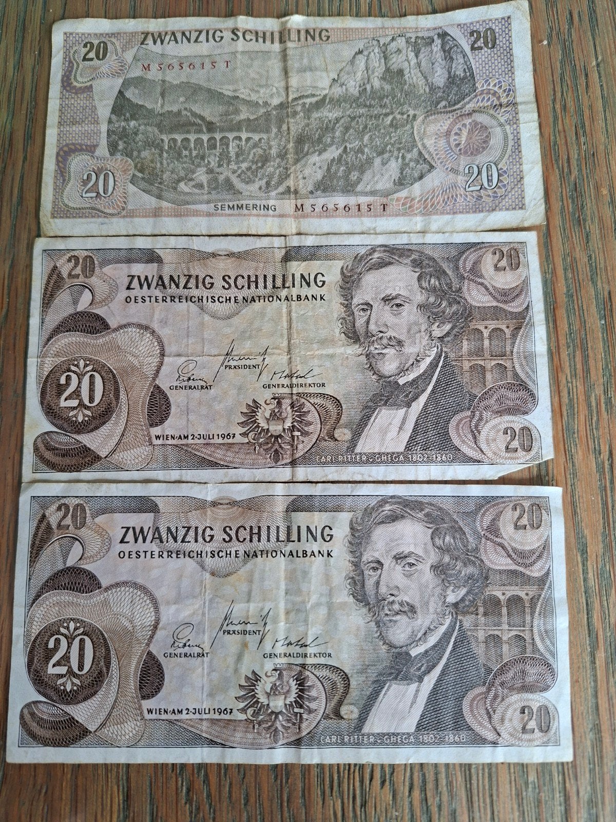 Oostenrijkse 20 Schilling bankbiljetten (2 stuks), Ophalen of Verzenden