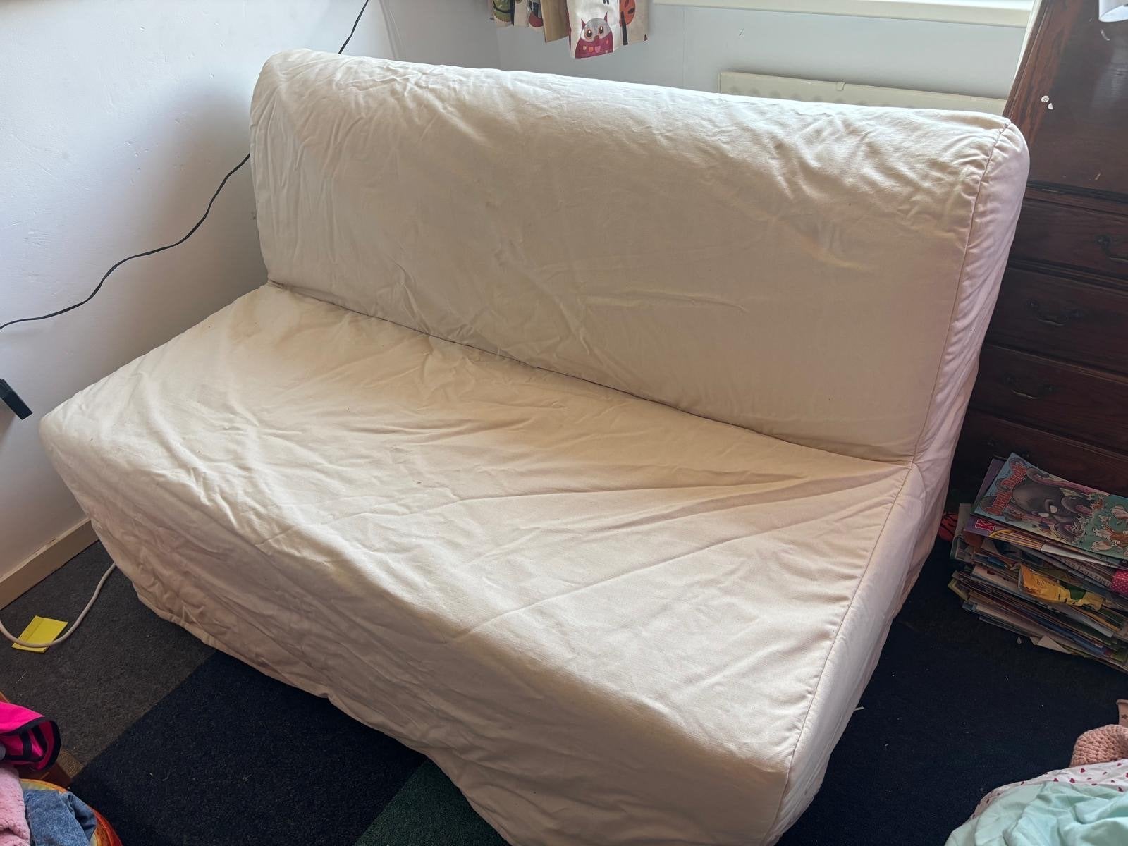 slaapbank  Ikea lycksele lovas 2-persoons, Ophalen, Gebruikt, Tweepersoons, Crème