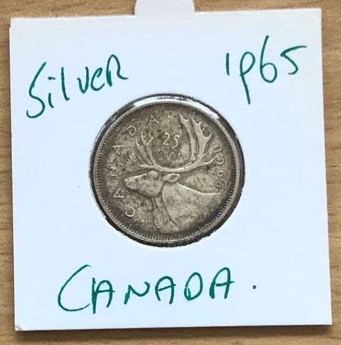 Canada - Silver 25 cent 1965, Verzenden, Noord-Amerika, Losse munt, Zilver