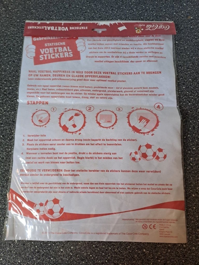 Coca-Cola Holland Voetbal Statische Stickers EK WK, Ophalen of Verzenden, Zo goed als nieuw, Bedrijf of Vereniging