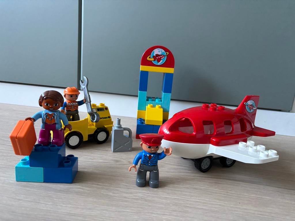 Duplo Vliegveld Set met Vliegtuig en Figuren, Kinderen en Baby's, Speelgoed | Duplo en Lego, Ophalen, Inclusief minifiguren, Gebruikt