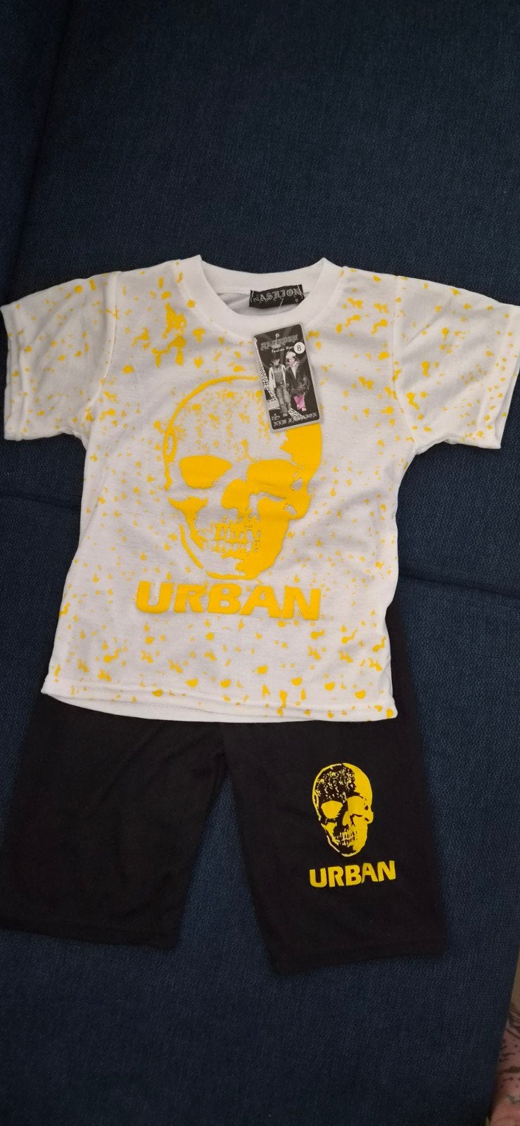 Nieuw kinder setje maat 8 met Urban doodshoofd print, Ophalen of Verzenden, Nieuw, Jongen, Setje