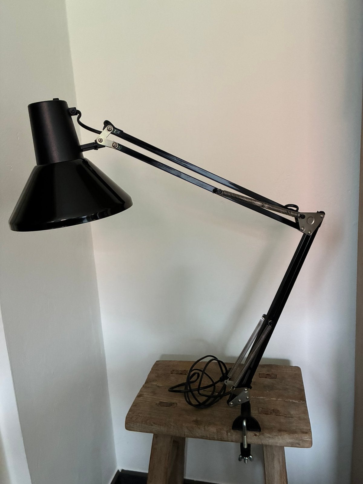 Vintage zwarte Architectenlamp, Ophalen of Verzenden, Gebruikt