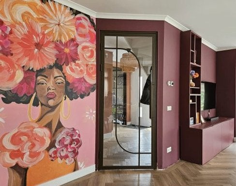 Moderne stalen deuren met soft arch design (BRONS), 215 cm of meer, Binnendeur, Nieuw, Glas