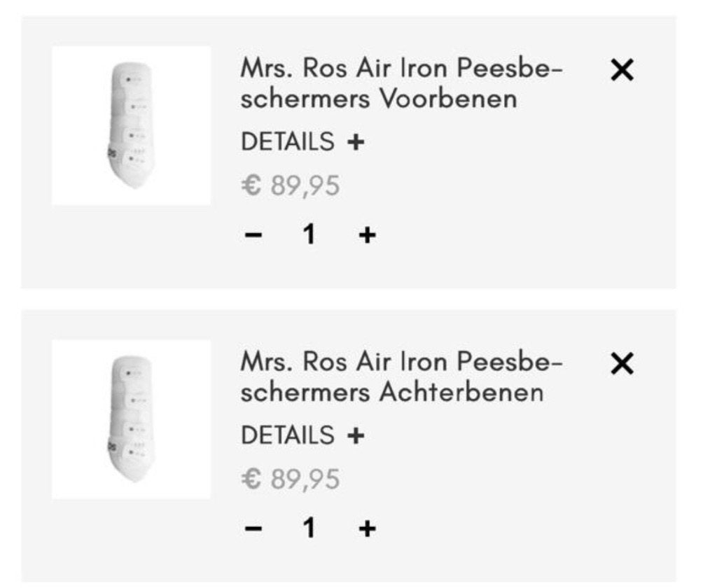 Nieuwe set Mrs Ros Air Iron peesbeschermers WIT, Nieuw, Ophalen of Verzenden, Full, Beenbeschermers