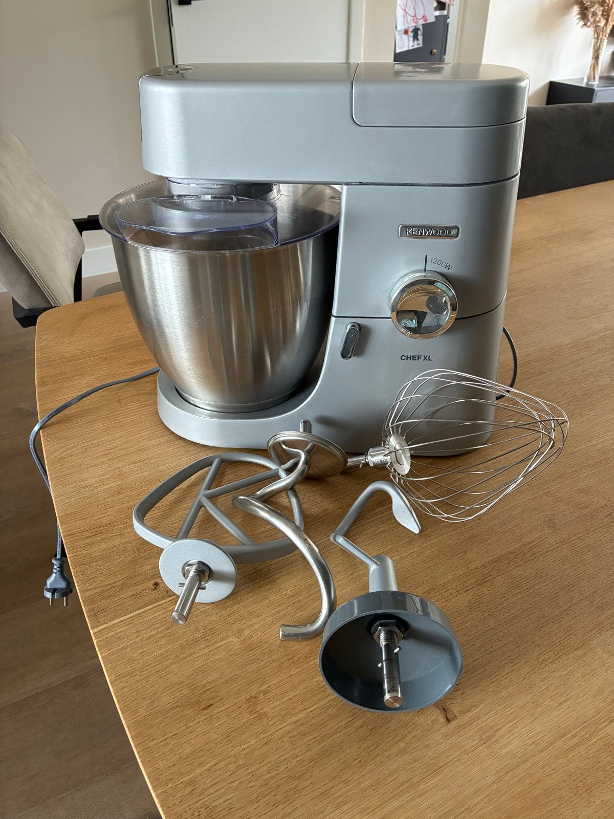 Kenwood Chef XL KVL4100 keukenmachine - Zilver, 4 liter of meer, Gebruikt, 3 snelheden of meer, Ophalen of Verzenden
