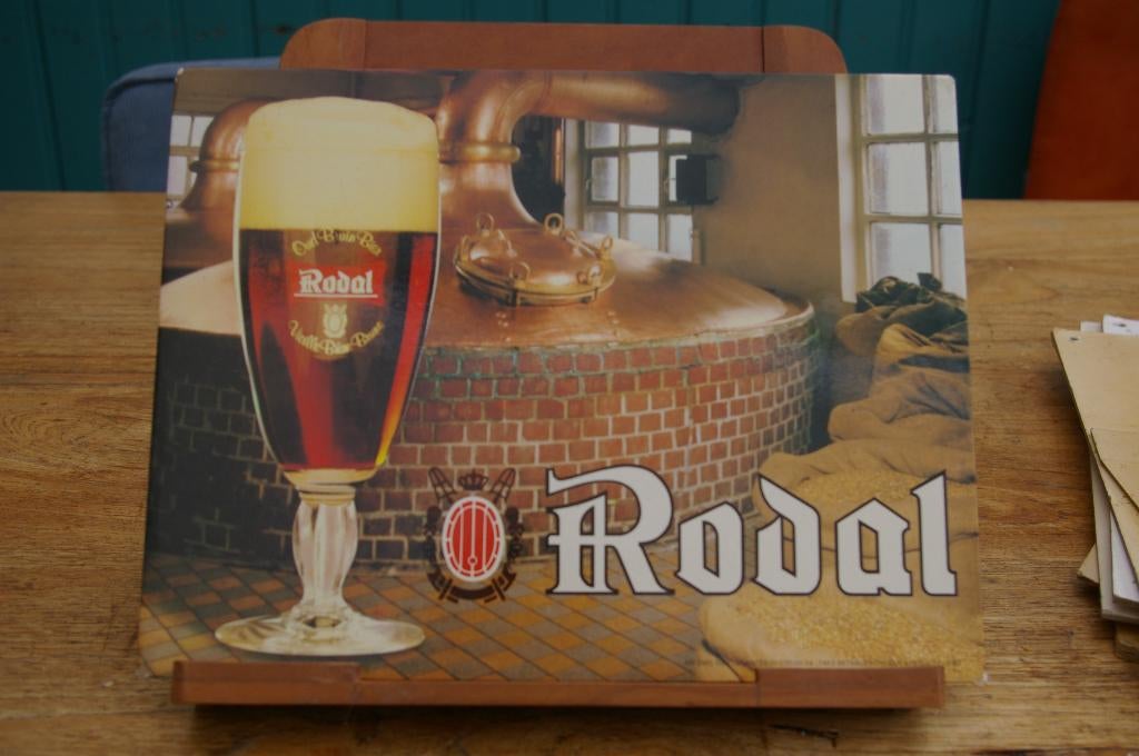 Bierreclame kartonnen reclame bier RODAL, Verzamelen, Biermerken, Ophalen of Verzenden, Zo goed als nieuw, Reclamebord, Plaat of Schild