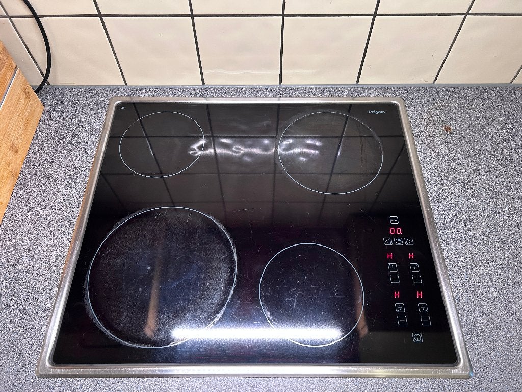Pelgrim CKT645RVS/P06 Keramische inbouw kookplaat, Ophalen, Gebruikt, Keramisch, 4 kookzones