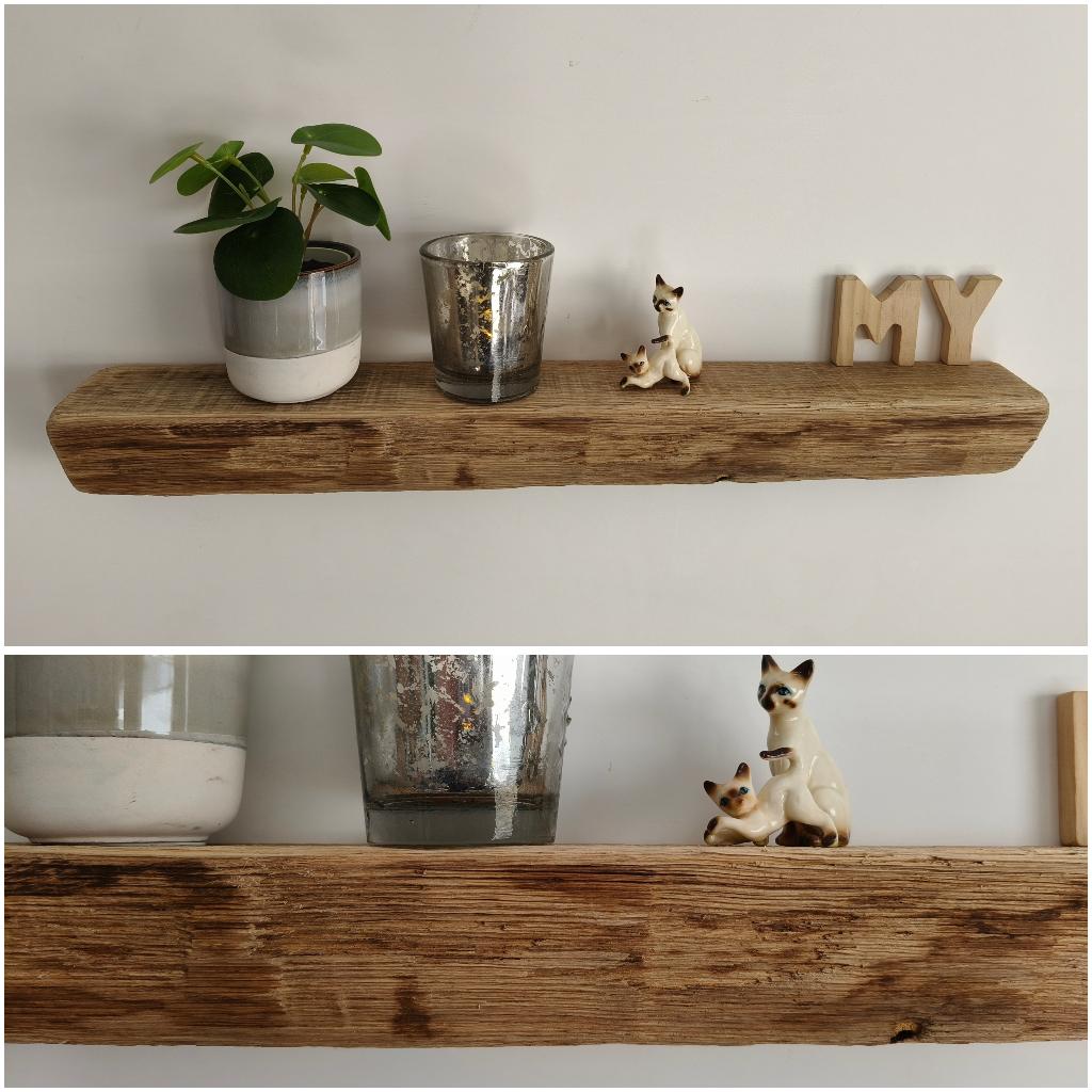 Zwevende wandplank eiken decoratief schap 49cm #257, Huis en Inrichting, Houtatelier M.Y., Info@myhoutatelier.nl, Nieuw, Ophalen of Verzenden