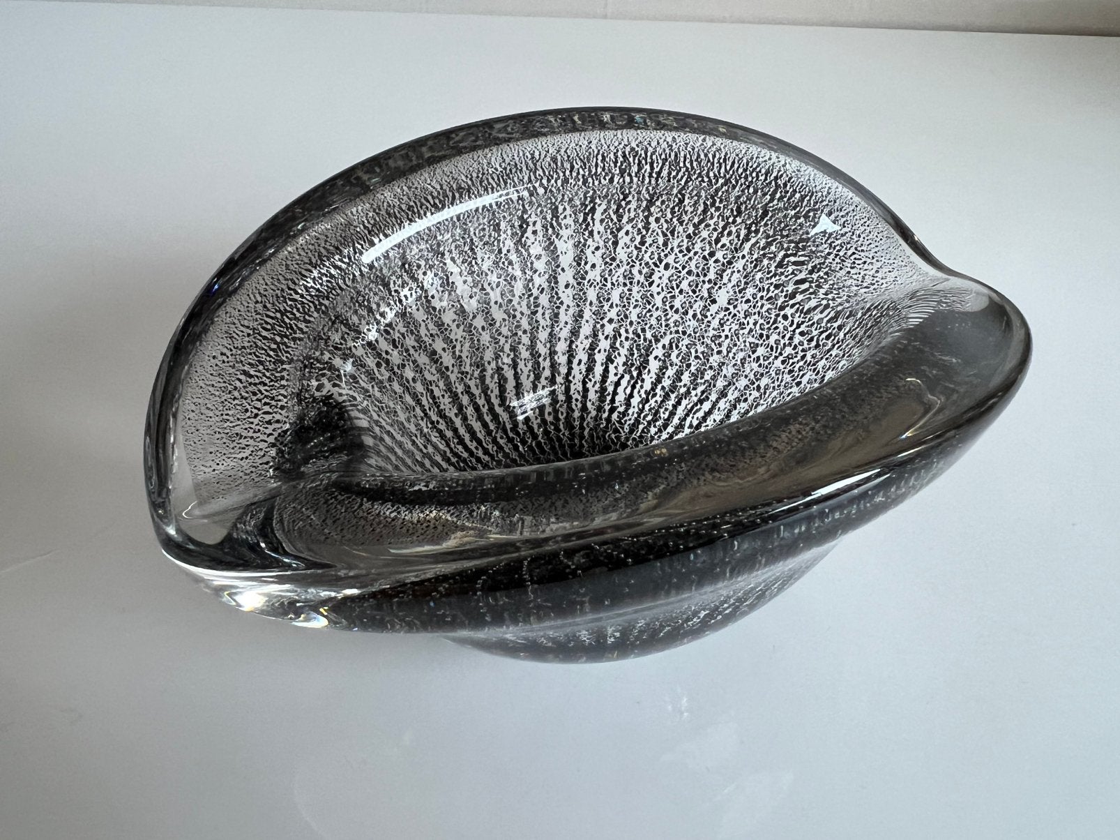 Serica Leerdam Glas Floris Meydam Asbak Antimooncraquelé 50s, Antiek en Kunst, Ophalen of Verzenden