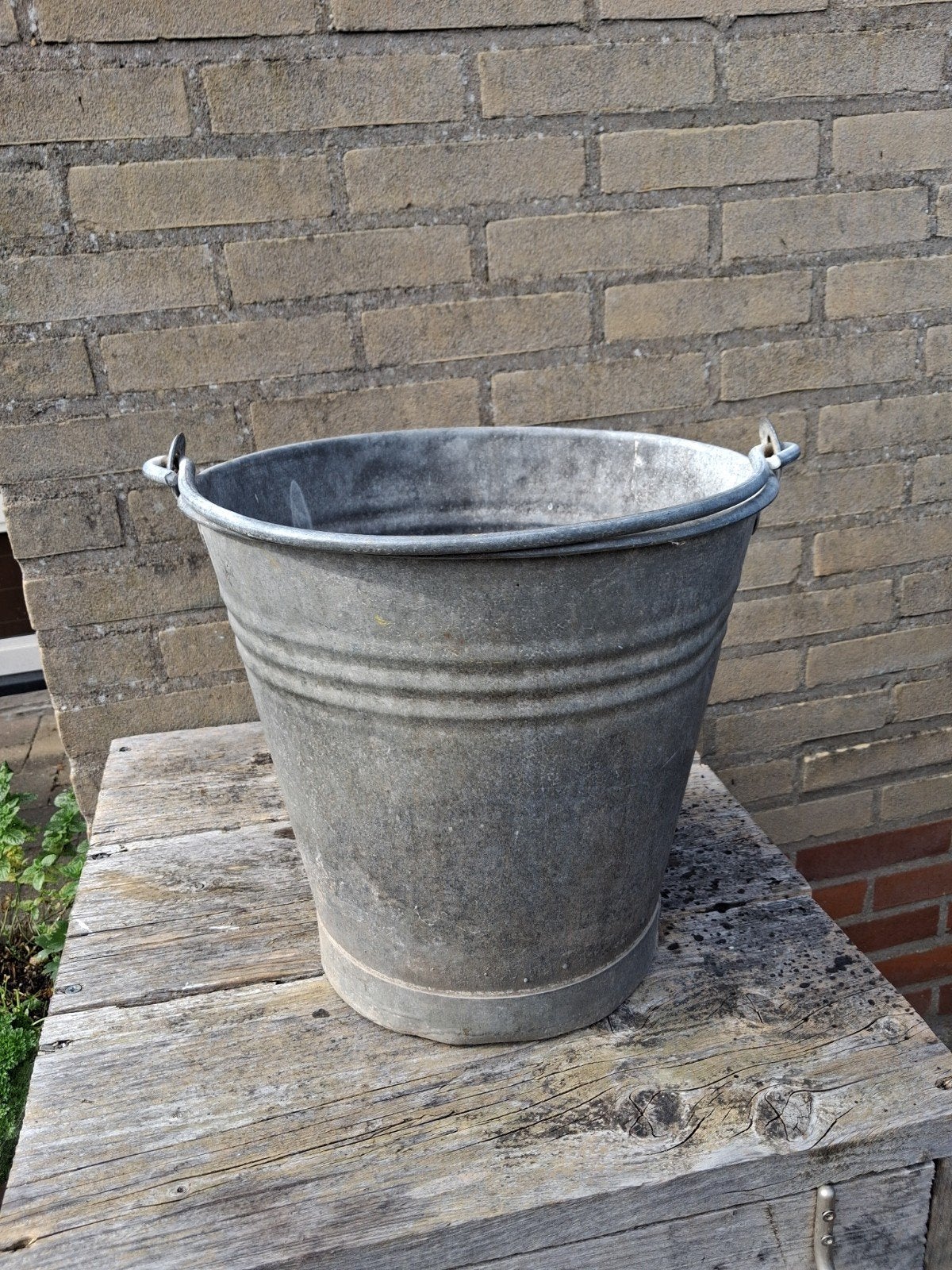 Zinken emmer, Gebruikt, Rond, Ophalen of Verzenden, 30 tot 60 cm