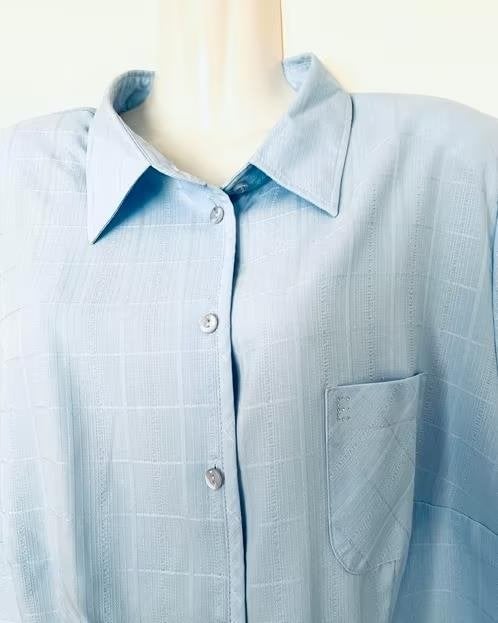 Erfo blouse korte mouw maat 48, Ophalen of Verzenden, Zo goed als nieuw, Maat 46/48 (XL) of groter, Blauw