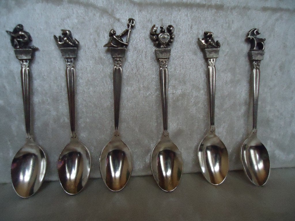 6 Vintage Van Kempen & Begeer lepels met sterrenbeeld, Ophalen of Verzenden